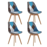 2 Chaises Patchwork Bleu