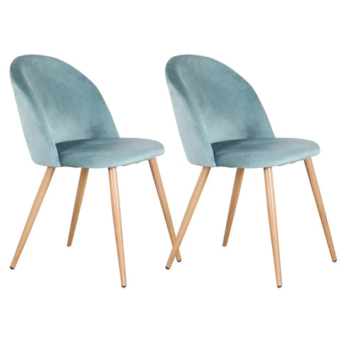 2 Chaises Scandinave Velours Vert