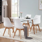 Chaises Blanches et Bois Scandinaves