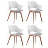 4 Chaises Avec Pieds En Bois Blanches