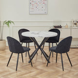 4 Chaises En Velours Noir