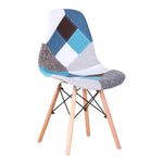 4 Chaises Patchwork Bleu