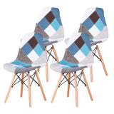 4 Chaises Patchwork Bleu