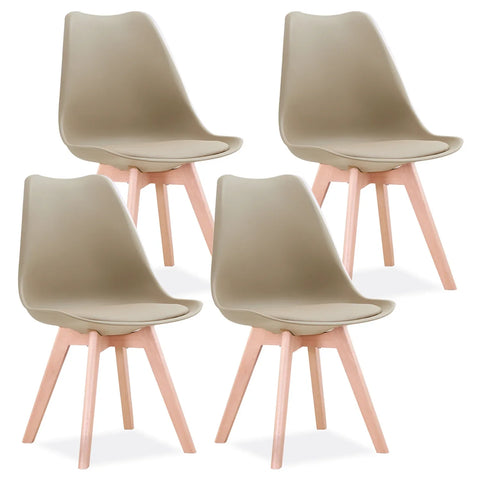 4 Chaises Scandinaves Beiges