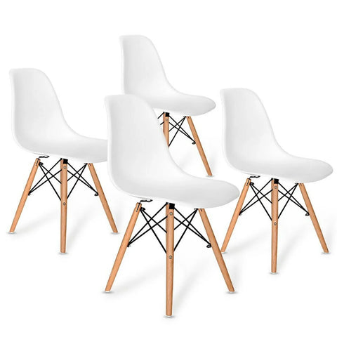 4 Chaises Scandinaves Blanches