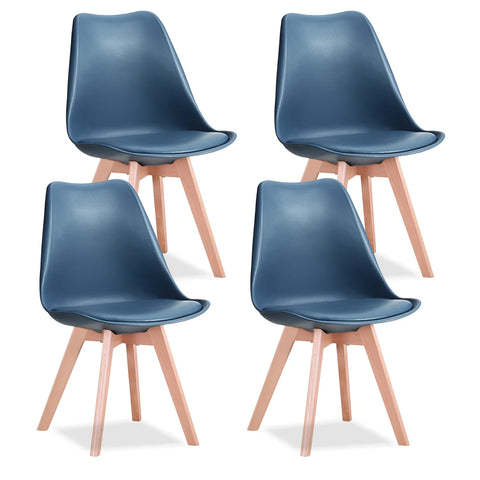 4 Chaises Scandinaves Bleues