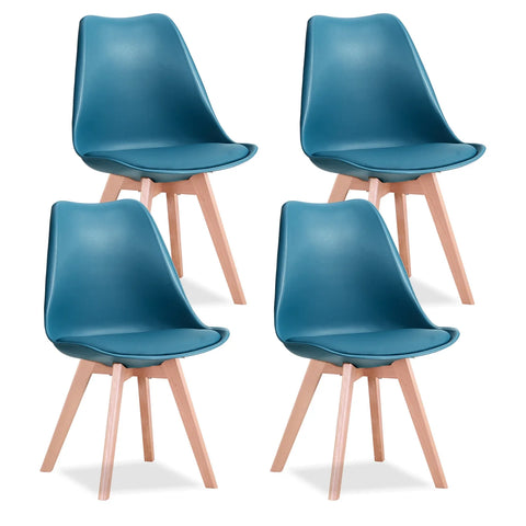 4 Chaises Scandinaves Bleues Canard