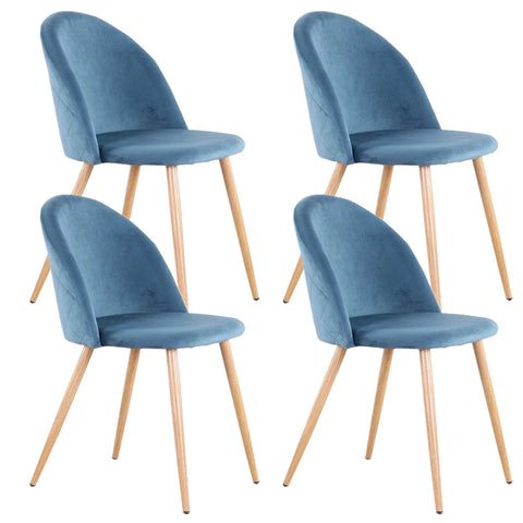 4 Chaises Velours Bleu