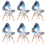 6 Chaises Patchwork Bleu