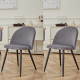 Chaise En Velour Gris