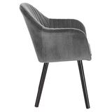 Chaise En Velours Gris Anthracite