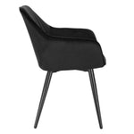 Chaise En Velours Noir Pied