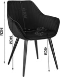 Chaise En Velours Noir Pied