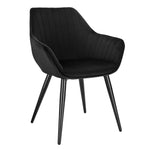 Chaise En Velours Noir Pied