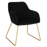 Chaise Fauteuil Avec Accoudoir En Velours