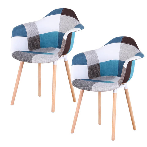 Chaise Fauteuil Patchwork Bleu