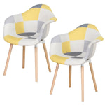 Chaise Fauteuil Patchwork Jaune