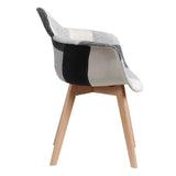 Chaise Fauteuil Patchwork Noir Et Blanc