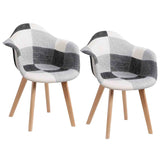 Chaise Fauteuil Patchwork Noir Et Blanc