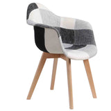 Chaise Fauteuil Patchwork Noir Et Blanc