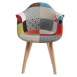 Chaise Fauteuil Patchwork Rouge