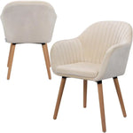 Chaise Fauteuil Velours Creme