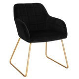 Chaise Fauteuil Velours Noir