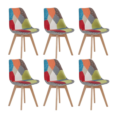 Chaise Scandinave Patchwork Multicolore