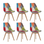 Chaise Scandinave Tissu Patchwork Lot De 6