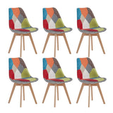 Chaise Scandinave Tissu Patchwork Lot De 6