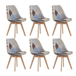 Chaise Scandinave Tissu Patchwork Lot De 6