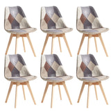 Chaise Scandinave Tissu Patchwork Lot De 6