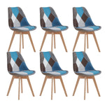 Chaise Scandinave Tissu Patchwork Lot De 6