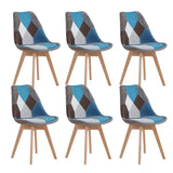 Chaise Scandinave Tissu Patchwork Lot De 6