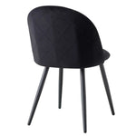 Chaise Scandinave Velours Noir