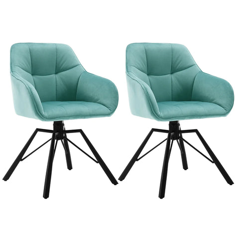 Chaise Tournante Avec Accoudoirs Turquoise