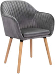 Chaise Velours Design Gris Foncé