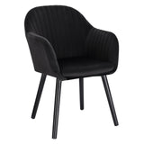 Chaise Velours Design Noir