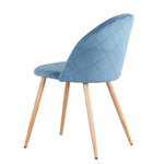 Chaise Velours Pied Doré Bleu