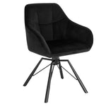 Chaise Velours Pivotante Noir