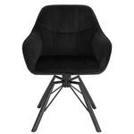 Chaise Velours Pivotante Noir