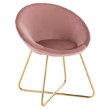 Chaise Velours Rose Pied Doré