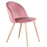 Chaise Velours Rose Poudre