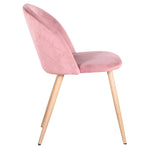 Chaise Velours Rose Poudre