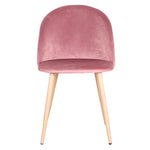 Chaise Velours Rose Poudre