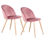 Chaise Velours Rose Poudre