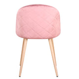 Chaise Velours Rose Poudre