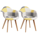 Chaises Fauteuil Patchwork Jaune