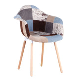 Chaises Fauteuil Patchwork Marron