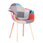 Chaises Fauteuil Patchwork Rouge